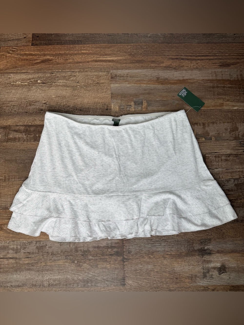 Universal Thread Light Gray Ruffle-Hem Mini Skort